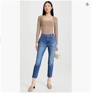 Good American Good Classic Jean High Rise Straight Leg Distressed Size 18